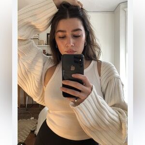 Simonett sweater sleeve and matching bra. Sleeve is one size and bra is XS